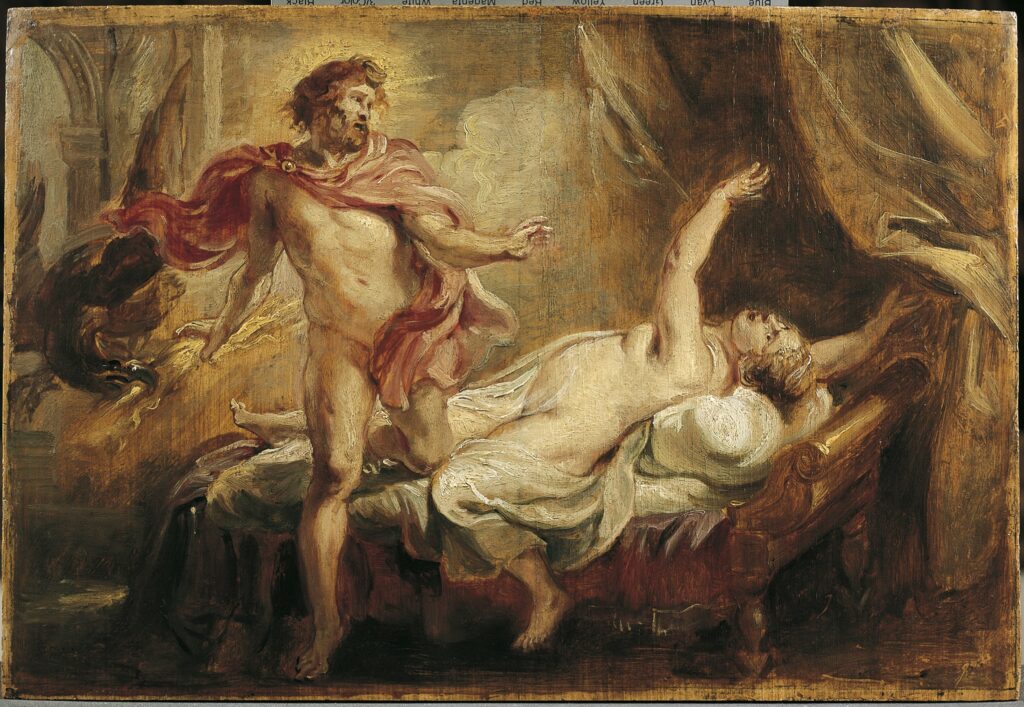 Painting: Death of Semele by Pierre Paul Rubens